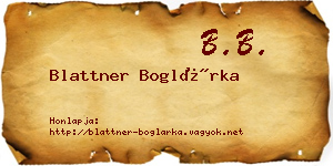 Blattner Boglárka névjegykártya
